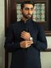 Dark Navy Blue Self Jamawar Kurta With Pajama Montgomery Village Maryland USA Graceful Kurta Shalwar for Mens	