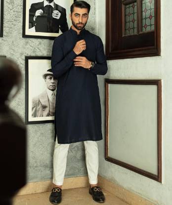 Dark Navy Blue Self Jamawar Kurta With Pajama Montgomery Village Maryland USA Graceful Kurta Shalwar for Mens	