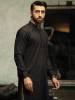 Black Self Jamawar Embellished Kurta With Pajama Farmington Hills Michigan MI USA Kurta Shalwar brands in Pakistan	