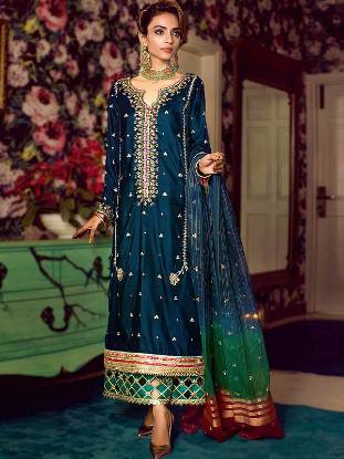 Annus Abrar Velvet Party Wear UK USA Canada Australia Pakistani Velvet Dresses