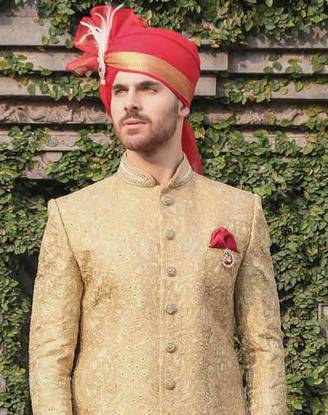 Royal Style Turban for Groom - Royal Red Turban for Grooms Wedding Turban