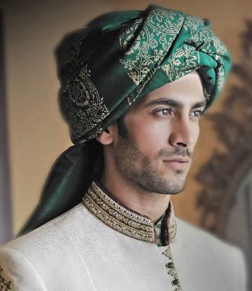 Graceful Raw Silk Embroidered Turban for Mens Hampton Virginia VA US Indian Groom Turbans