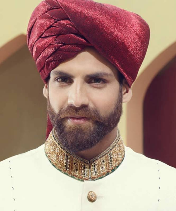 Scrumptious Jamawar Turban for Groom Paramus New Jersey NJ USA Reception Turban