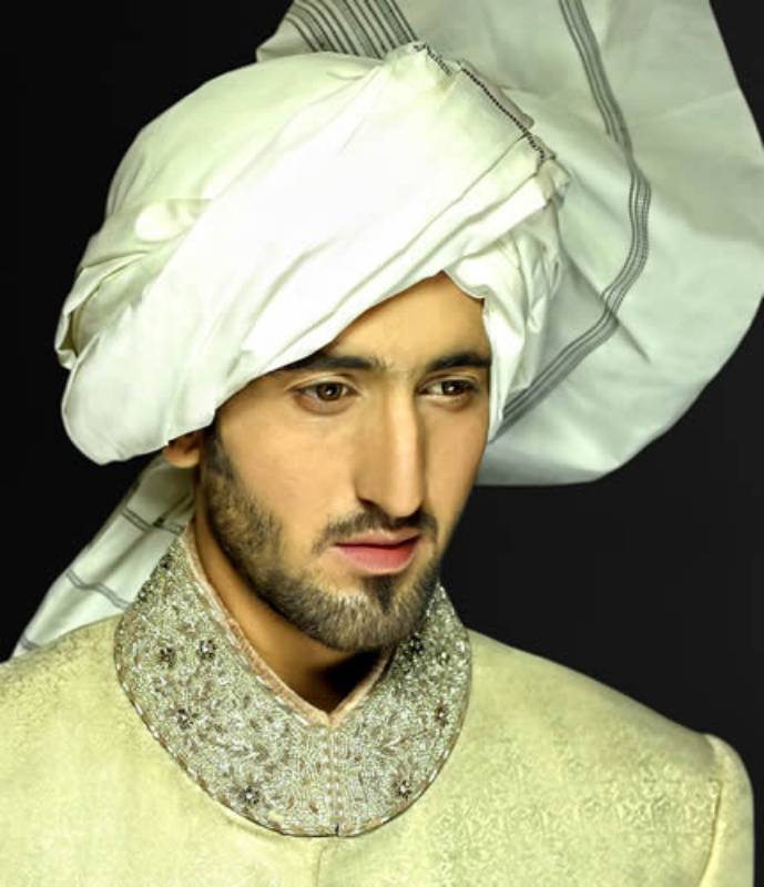 Off-White Cotton Turban for Groom Halifax UK Groom Turbans