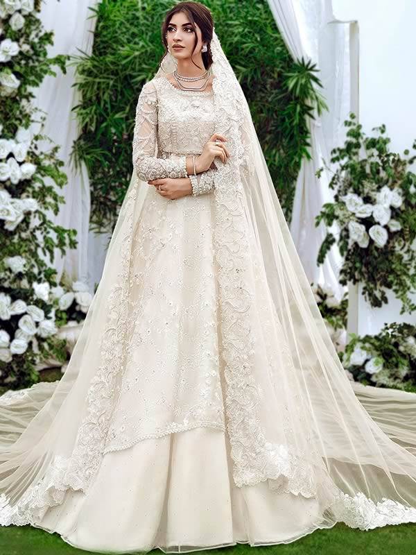Pakistani Bridal Lehenga Bridal Long Veil Sadaf Fawad Khan Bridal