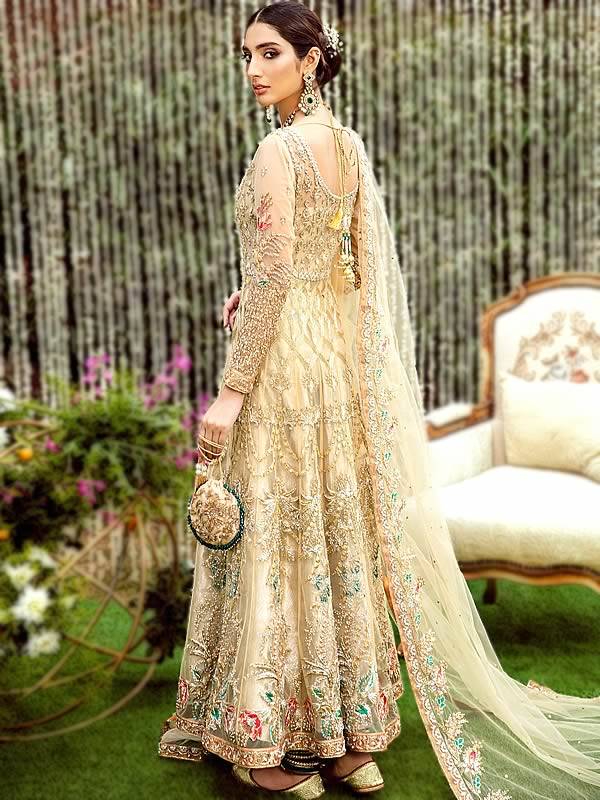 Blue Zarkan Diamond Embroidered Bridal Anarkali Suit