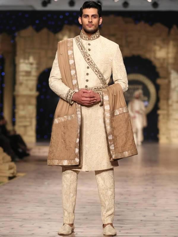 Graceful Mens Sherwani in Jamawar Montgomery Village Maryland USA Good Looking Mens Sherwani