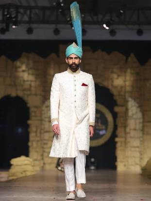 Graceful Mens Sherwani in Jamawar Beverly Hills California CA USA Sherwani and Kurta Combinations