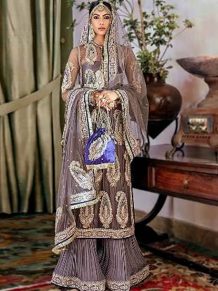 Picture of Medium Taupe Malus Sharara Dress