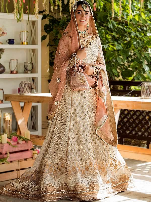 Lehenga & Front Open Gown Pakistani Nikkah Dress is a stunning attire for  the gorgeous bride. This stunning Pakistani Bridal Dress is in an… |  Instagram