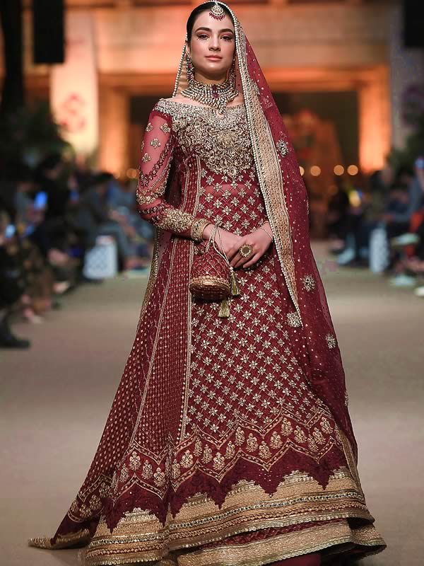 Burgundy wedding lehenga top