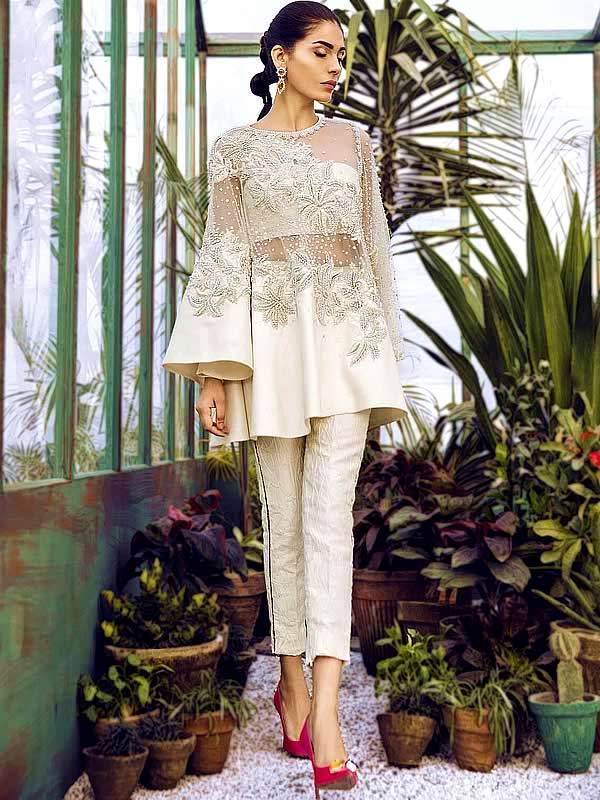 Elegant Pakistani Silk Cigarette Pants for Women Pakistani 