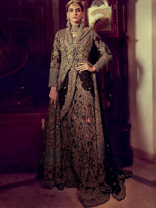 yellow & black | Designer dresses indian, Frock models, Indian bridal  outfits