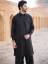 Striking Black Desiginer Shalwar Kameez Suit Woodside New York NY USA Mens Kurta