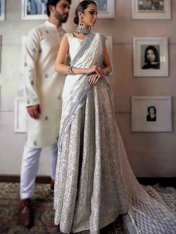 Off White Designer Lehenga for Wedding Party Wedding Guest Lehenga Designs