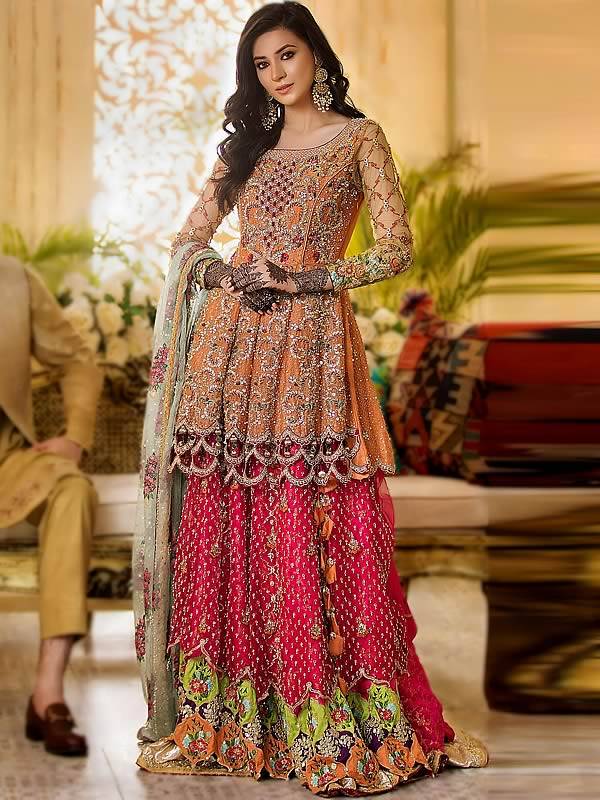 Best Wedding Peplum with Lehenga Cambridge England UK Latest Peplum with Lehenga Designs