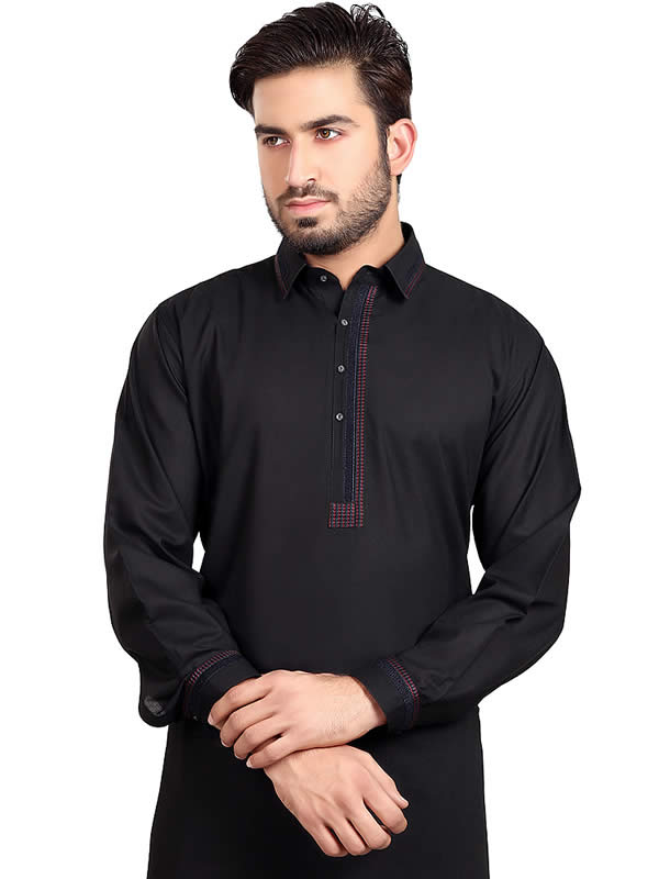 Smart Looking black Kurta Suit For Mens Doha Al-Rayyan Qatar
