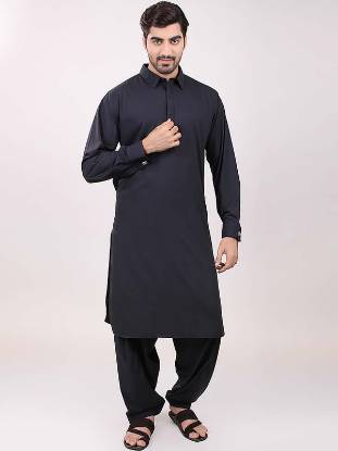 Fashionable Mens Black Kurta Shalwar Suit For Eid Stockholm Sweden