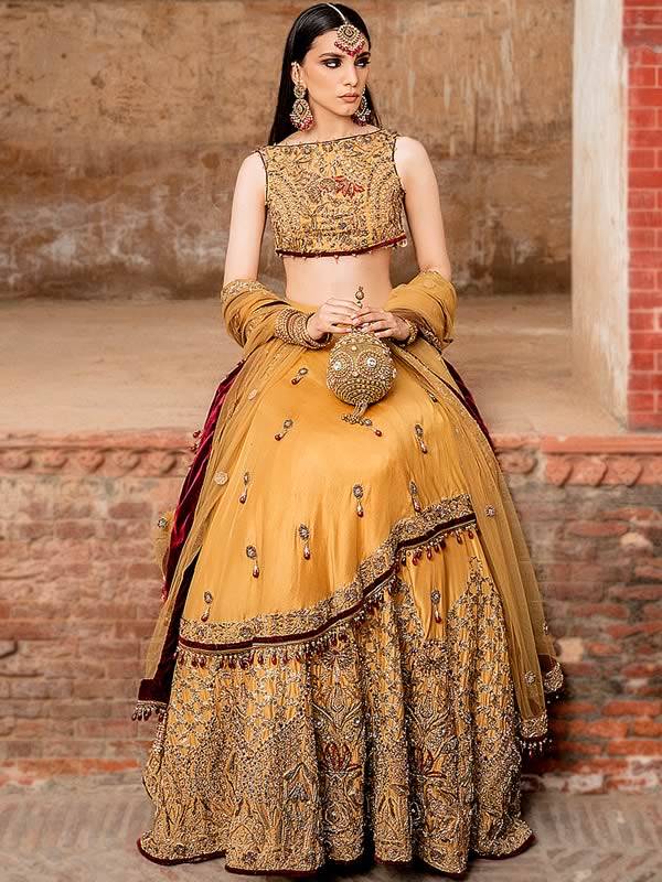 Picture of UCLA Gold Mallow Wedding Lehenga