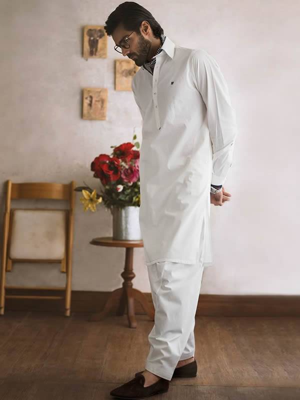 Attractive White Shalwar Kameez Suit Michigan Virginia USA Man Collection