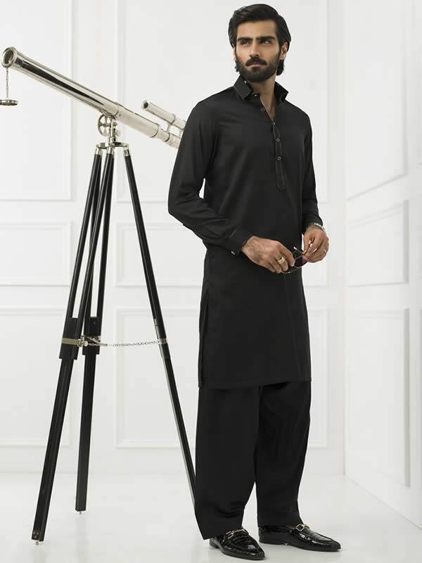 Black Shalwar Kameez for Mens Pakistani Mens Kurta suits