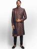 Blue Moonga Silk Woven Jamawar Sherwani San Mateo California CA USA On-Trend Groomswear Sherwani