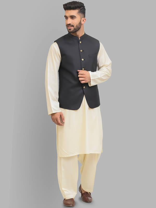 Waistcoat with Kurta and Shalwar Al Rayyan Qatar Waistcoat USA