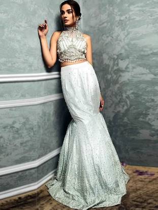 Light Grey Mermaid Lehenga UK USA Canada Australia Buy Mermaid Lehenga