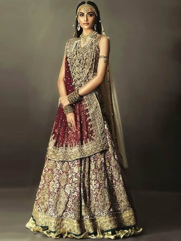 Dark Red Bridal Lehenga UK USA Canada Australia Traditional Red Bridal Lehenga