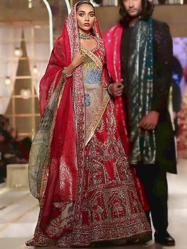 Picture of Mordant Red Mallow Bridal Wear Lehenga