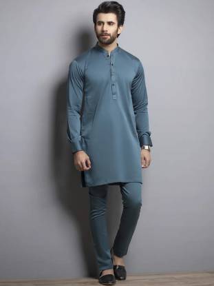 Menswear Formal Kurta Suits Color Cadet Gorgeous plain kurta features rich quality