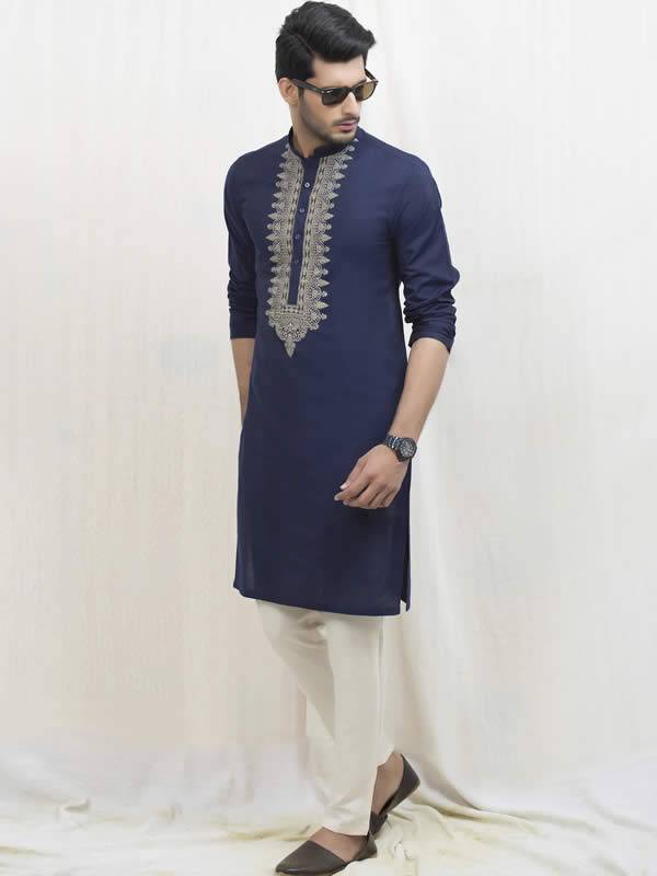 Modern Style Men's Kurta Pajama Nelson UK Embroidered Kurta