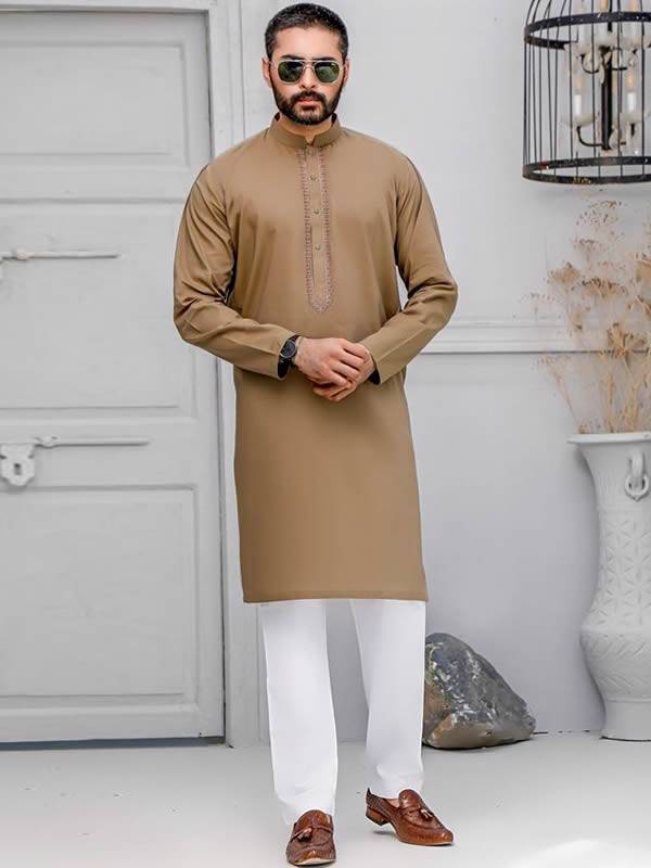 Classic Embroidered Mens Kurta Dammam Saudi Arabia Kurta Designs