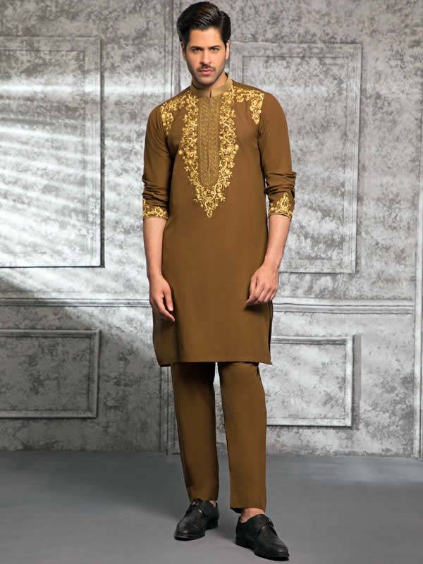 Modern Style Men's Kurta Pajama Orlando Florida USA Embroidered Kurta