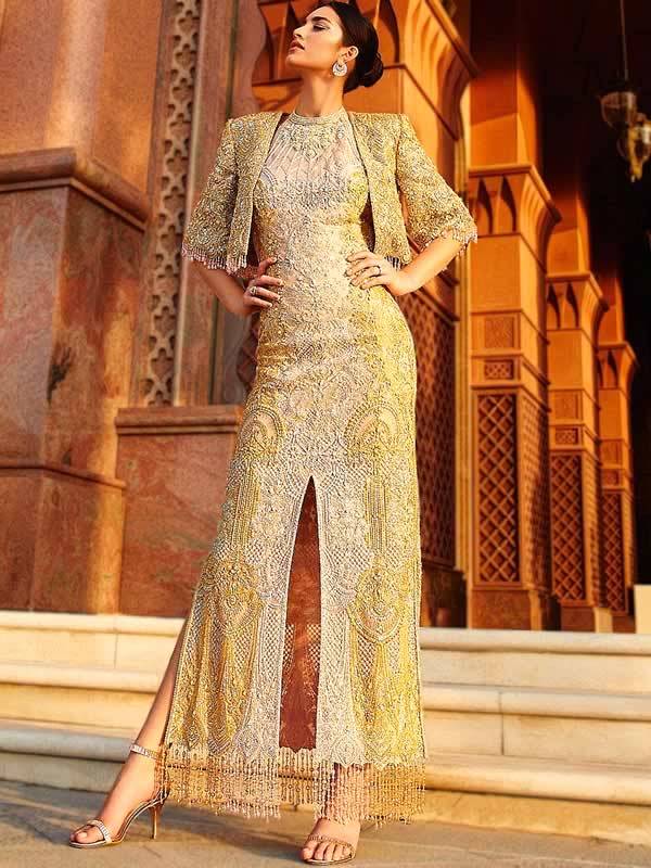 Pakistani Formal Dresses with Jacket Faraz Manan Embellished Jacket Suits