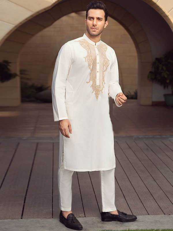 Stylish Embroidered Kurta Pajama Suits Coventry London UK Indian Menswear
