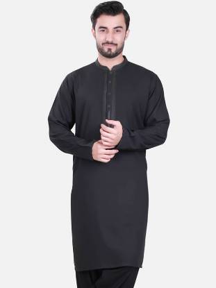 Attractive Black Kurta with Shalwar New York City Brooklyn Men Collection 2018