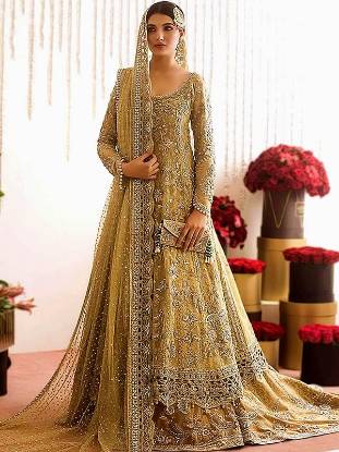 Red Designer Pakistani walima long Trail lehenga with kurti and  Embellishment -