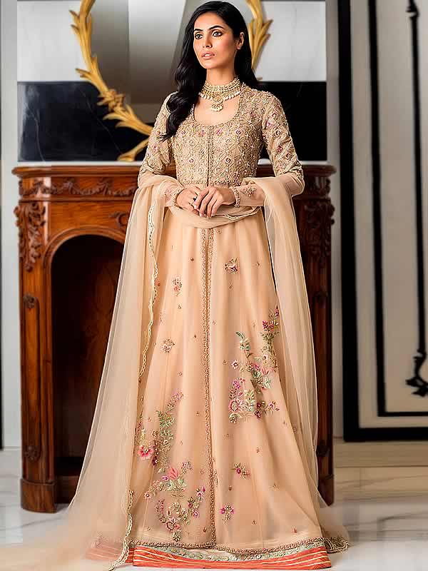 Buy Pakistani Sharara with Short Kurti for Nikah Online – Nameera by Farooq