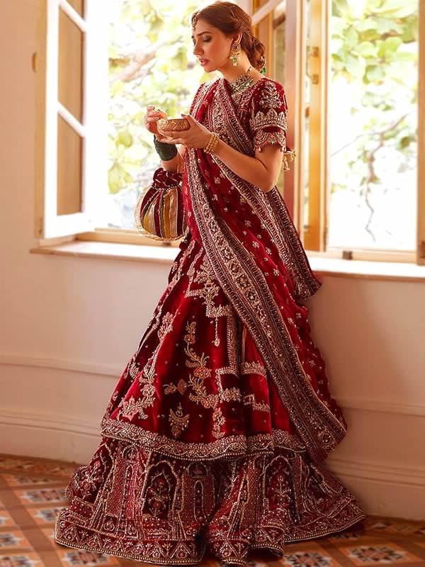 Pakistani Wedding Gharara, Wedding Gharara Washington, DC Wedding Gharara USA, Red Wedding Gharara, Red Wedding Gharara for Barat Mohsin Naveed Ranjha, MNR Gharara, MNR Wedding Gharara