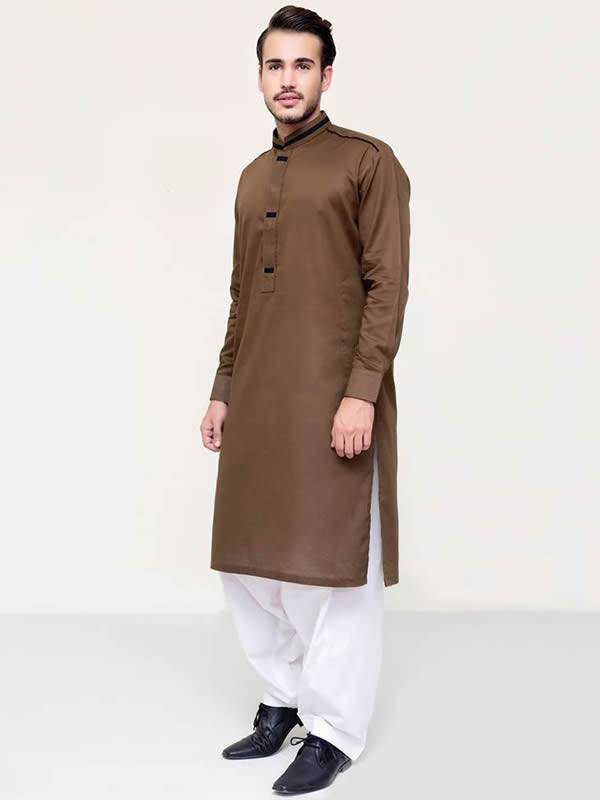 Dark Brown Kurta Toronto Canada Mens Brown Kurta Pakistan