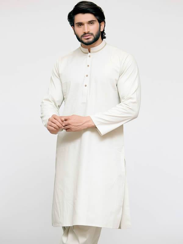 Bonanza Kurta Pakistan Delicate Off-white Embroidered Kurta Winnipeg Manitoba