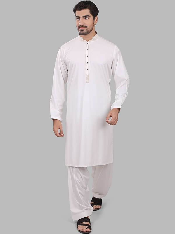 Pakistani Kurta Collection Deerfield Illinois USA White Mens Kurta