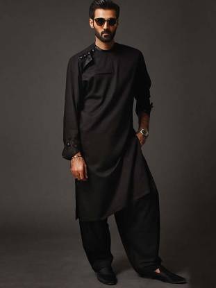 Kurta Collection Fanciful Kurta Pakistan Black Kurta Menswear