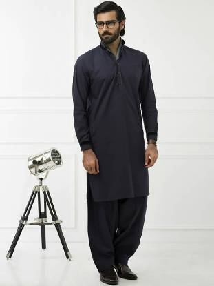 Dark Navy Mens Kurta for Pakistani Designer Kurta Suits