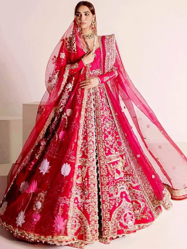 Pakistani Bridal Maxi Bridal Lehenga Ali Xeeshan Bridal Maxi Bridal Lehenga Barat Rukhsati Red Bridal Lehenga