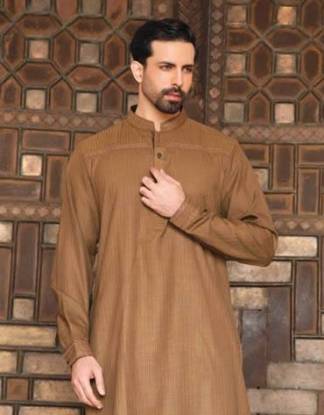 Raw umber Casual Kurta Shalwar Suit for Mens UK USA Canada Australia Saudi Arabia New Zealand Norway