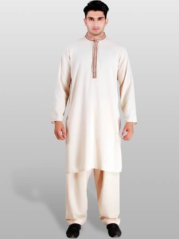 Striking Off-White Kurta Suits Miami Florida USA for Eid Embroidered Kurta