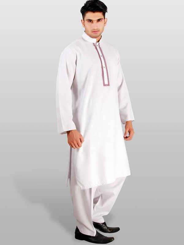 Off-White Embroidered Kurta Suit Beverly Hills California CA USA for Mens Indian Kurta