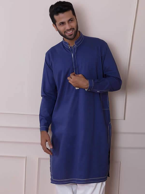 Voguish Oxford Blue Kurta Suit Fremont California CA USA for Mens Pakistani Kurta
